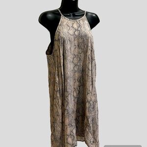 Bella Dahl Backless Snake Print Dress - Black and Cream
